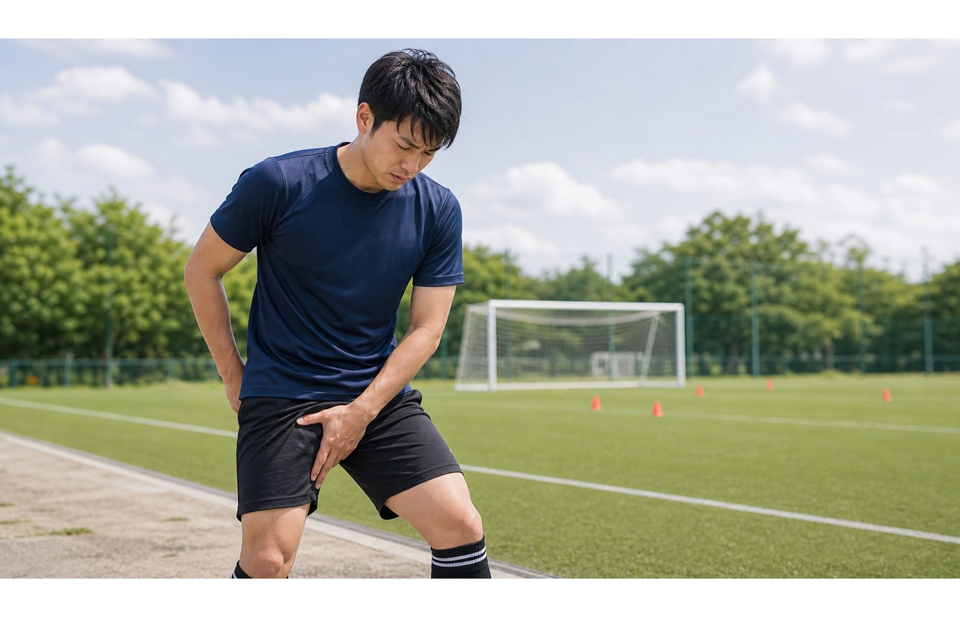 五反野でスポーツ中の付け根の痛みを相談するイメージ