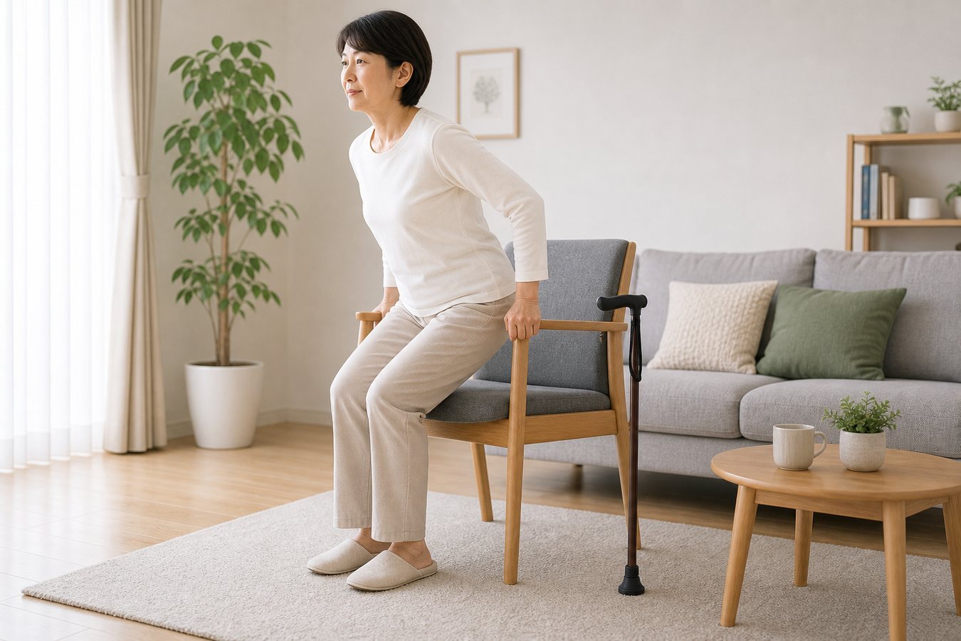 股関節の痛みに関わる骨盤や脚の状態を確認するイメージ