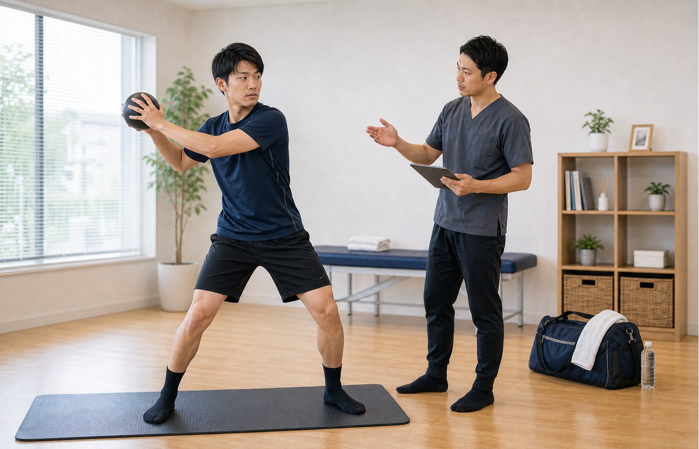 スポーツでの体の使い方やフォームを見直すイメージ