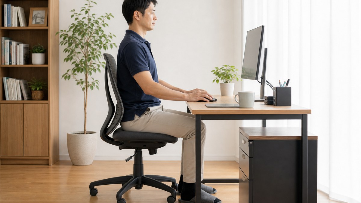 腰や骨盤に負担を寄せる姿勢を見直すイメージ