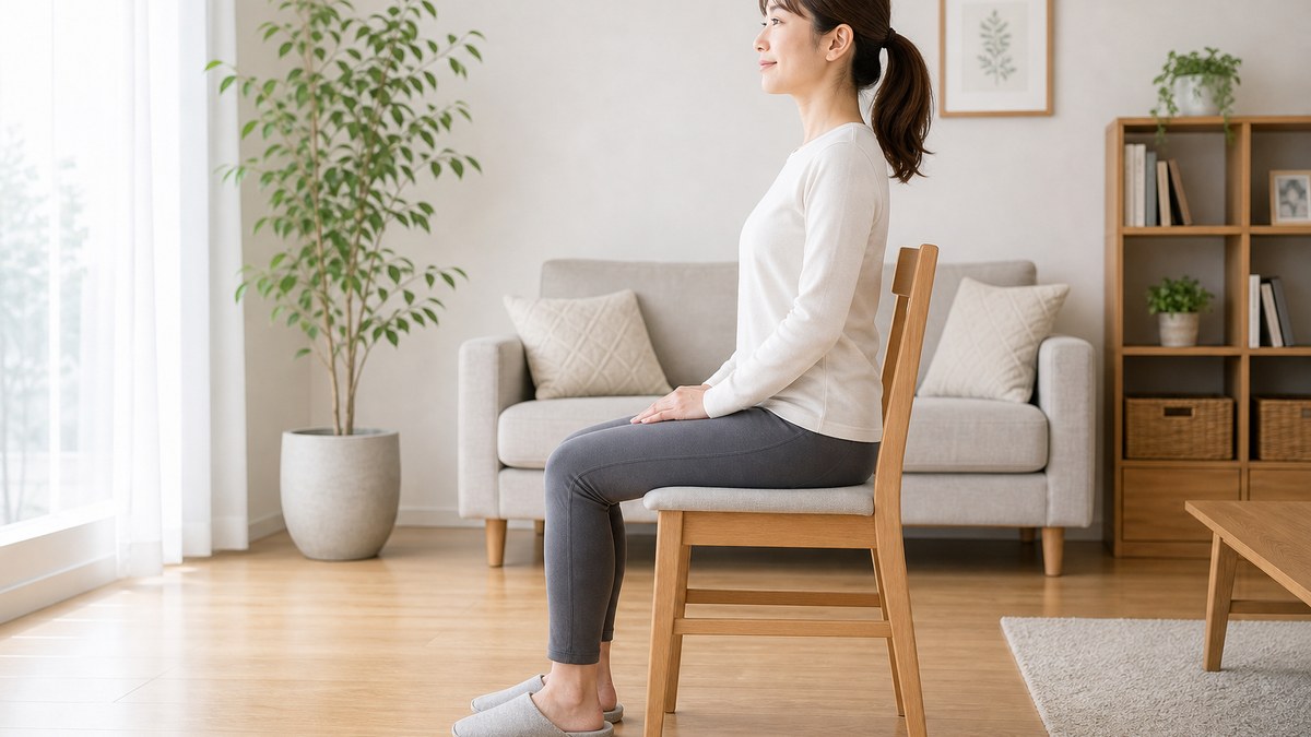 産後の姿勢を意識して体をやさしく整えるイメージ