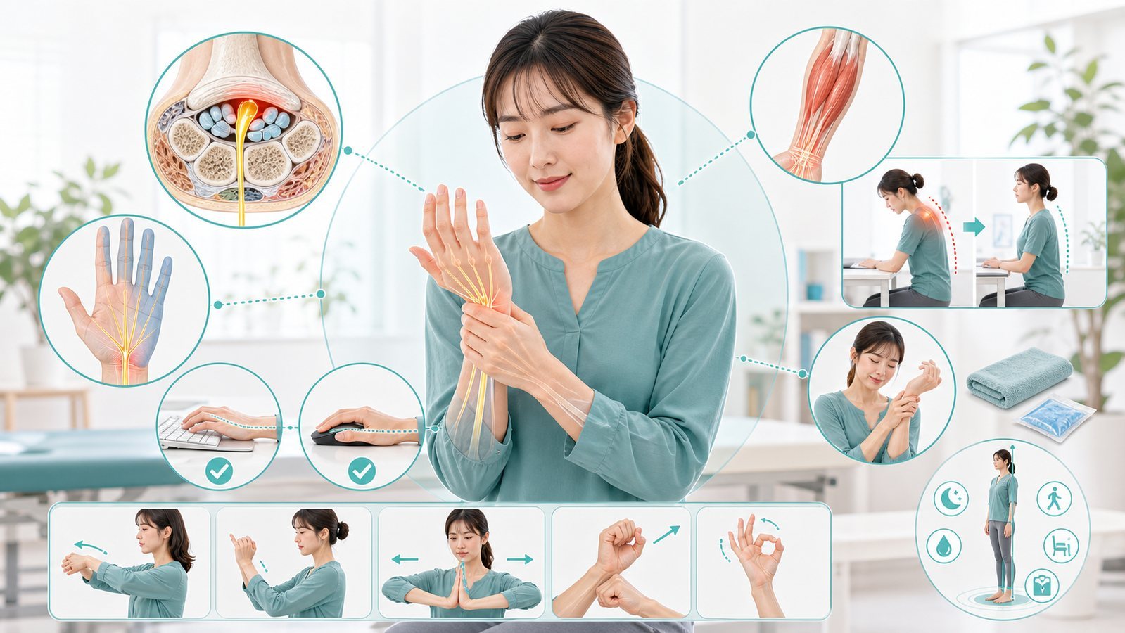 手首の腫れや強い痛みでは医療機関へ相談するイメージ
