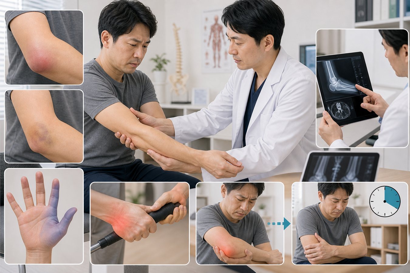 肘や前腕の痛みを和らげるセルフケアのイメージ