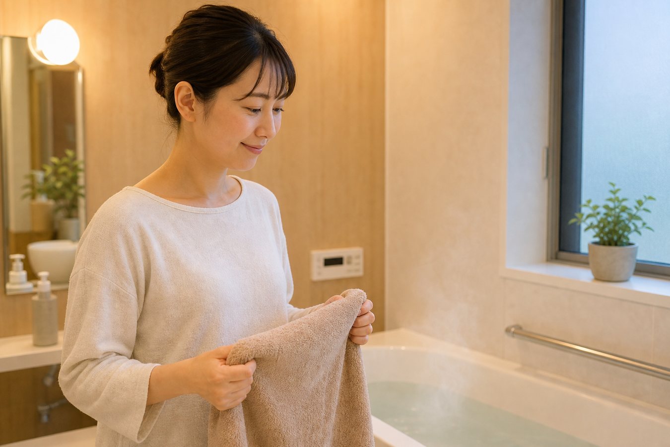 五十肩で肩まわりを温めるセルフケアのイメージ