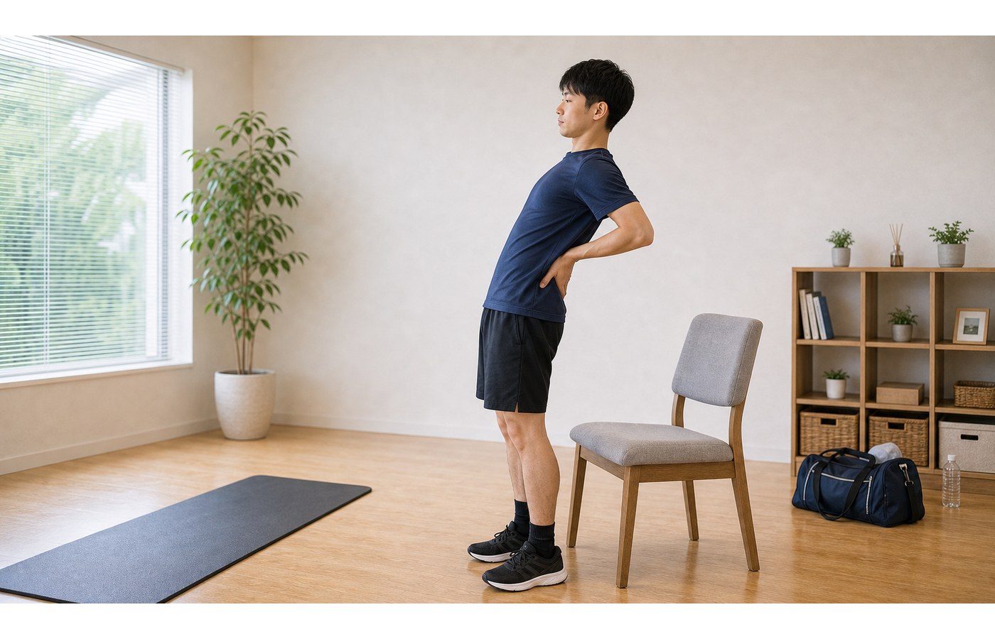 腰椎分離症の背景にある反る動作の負担を確認するイメージ
