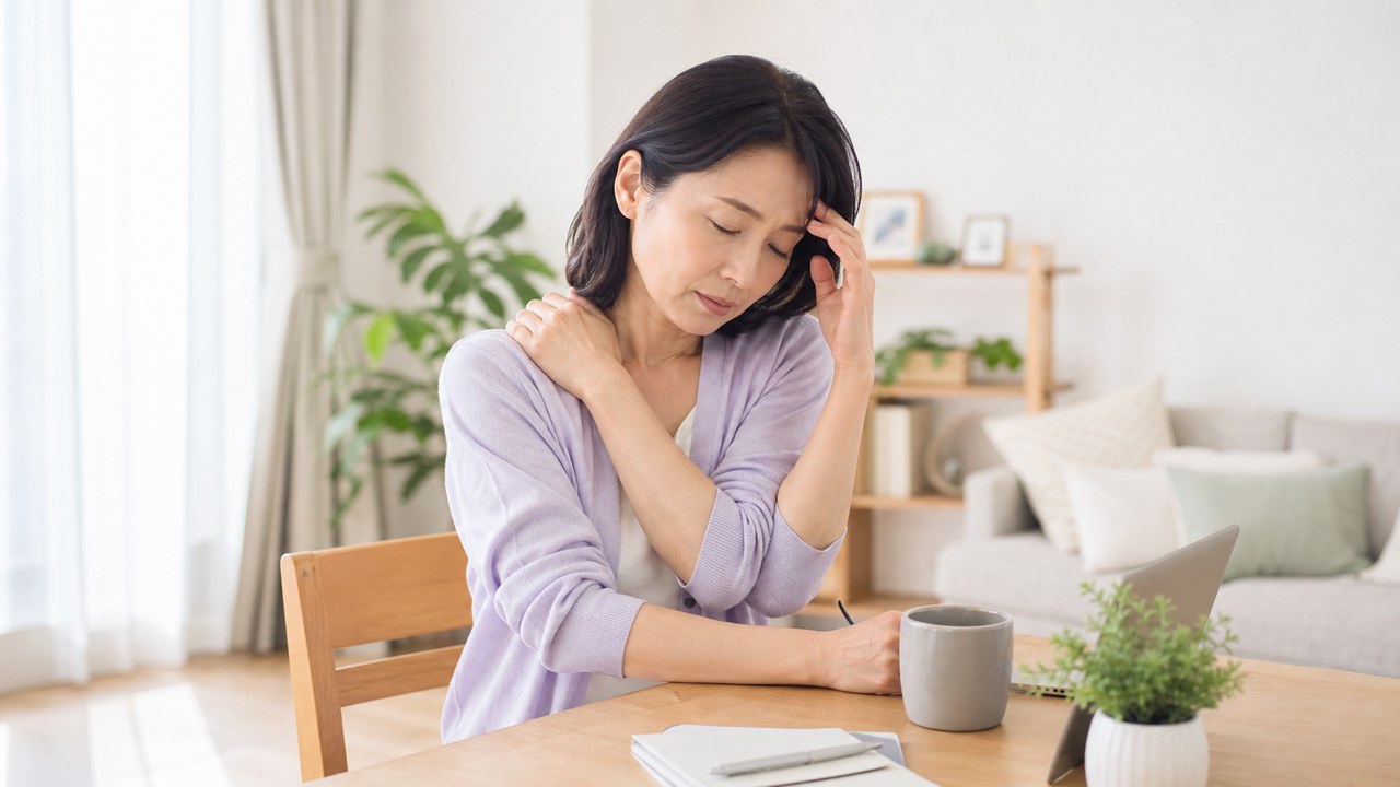 更年期の不調に関わる体と心の変化を考えるイメージ