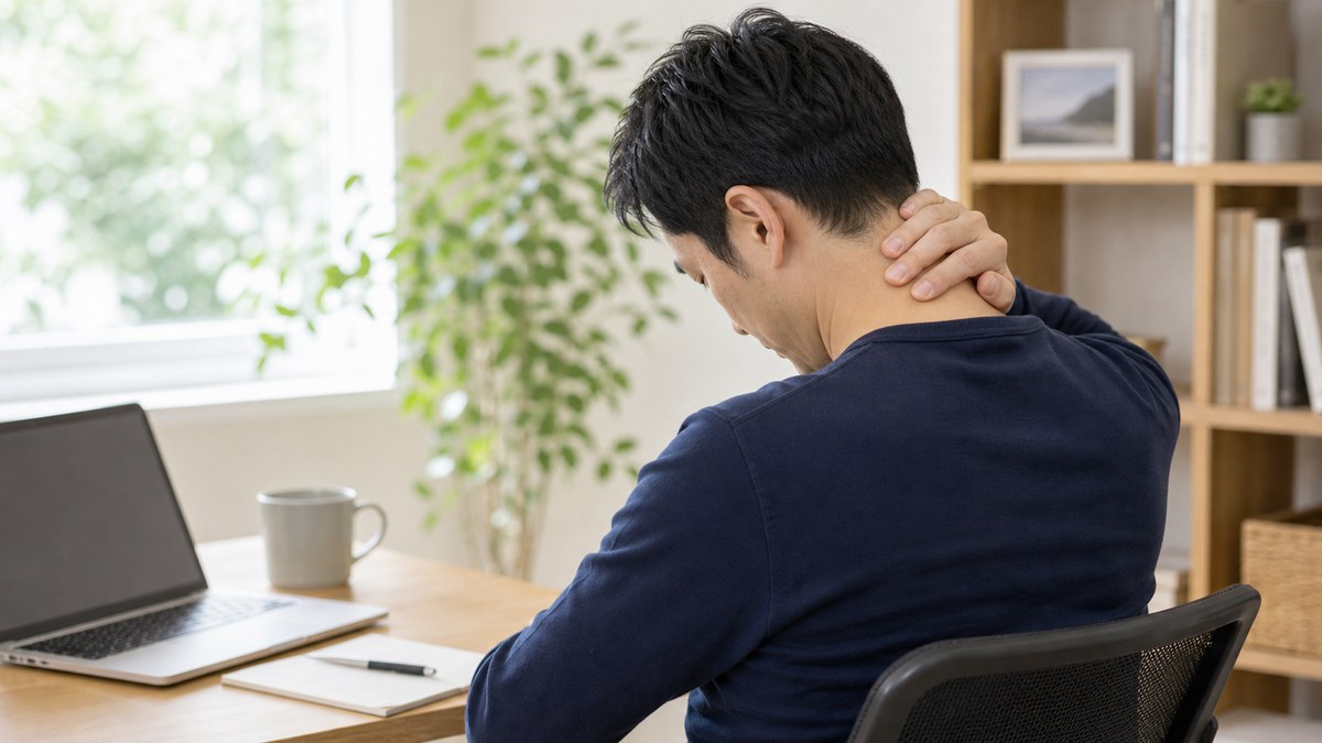 首肩の緊張と後頭部の痛みが繰り返すイメージ