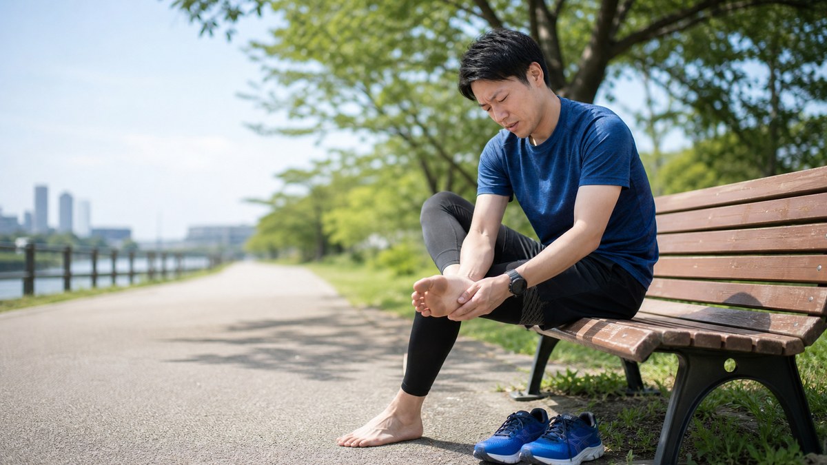 歩き方や足裏への負担が痛みにつながるイメージ