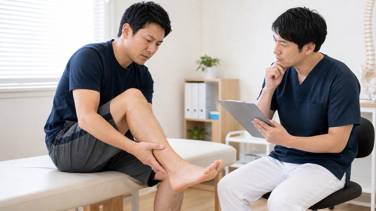 足裏やかかとの痛みで医療機関への相談を考えるイメージ