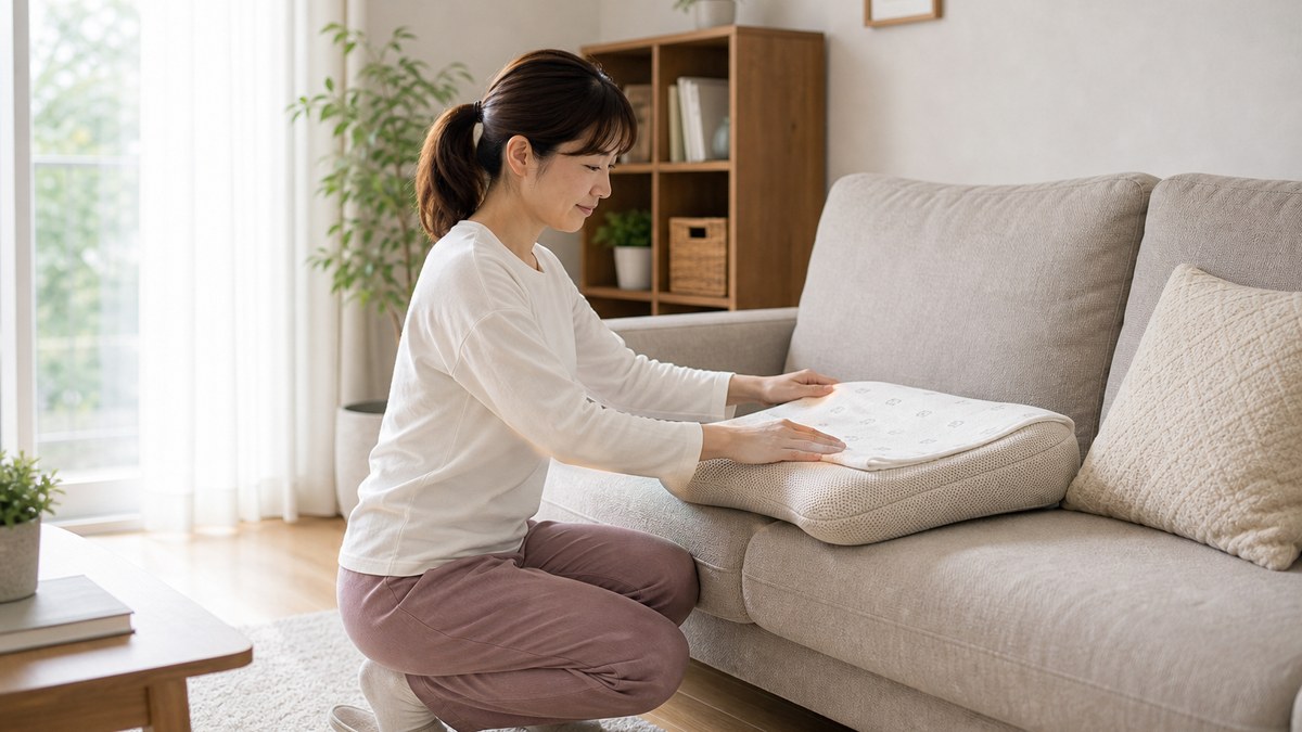 授乳やおむつ替えの姿勢と骨盤まわりを支えるイメージ