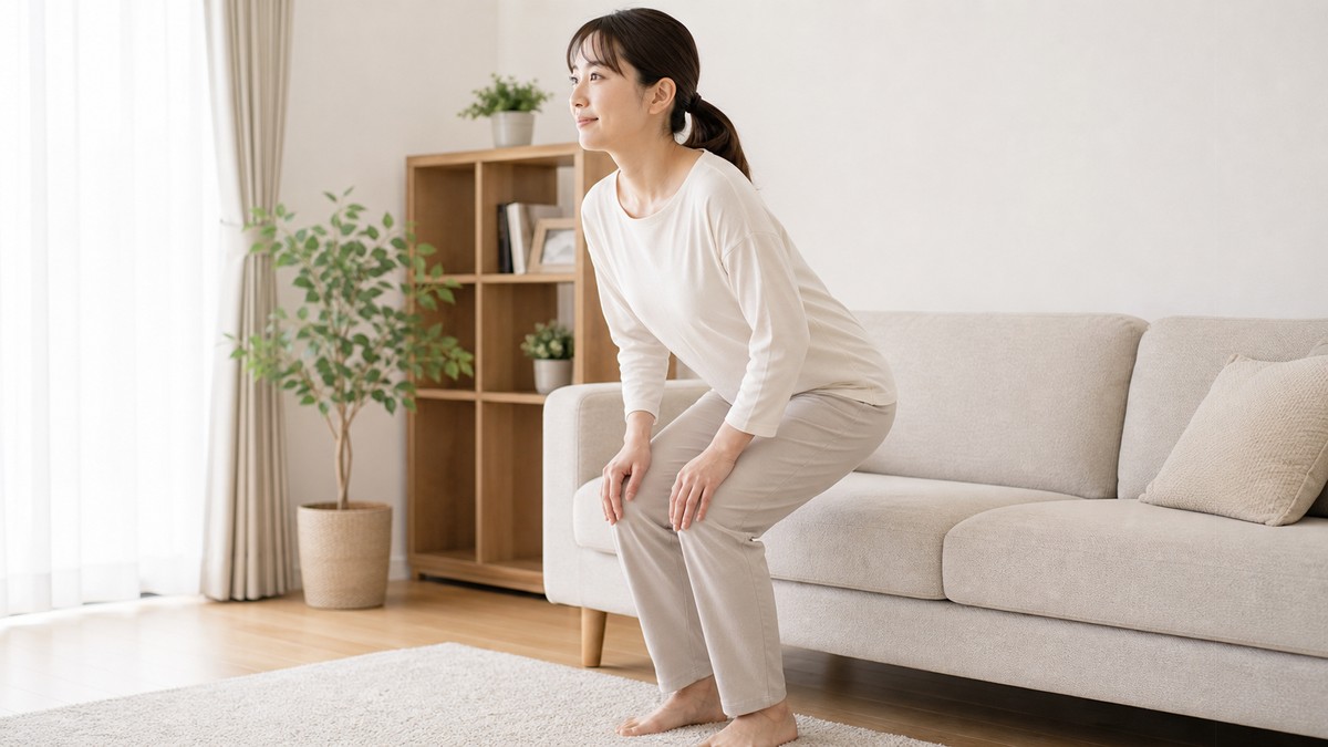 骨盤底に負担をかける動作を減らすイメージ