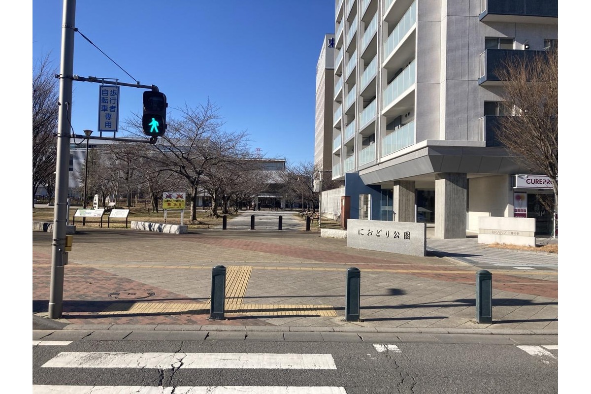 信号を渡ってCUREPRO三郷中央店へ向かう道順