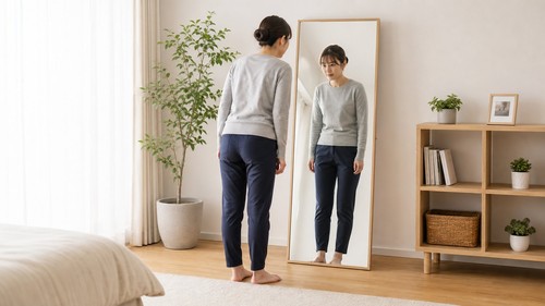 首の痛みをセルフチェックするイメージ