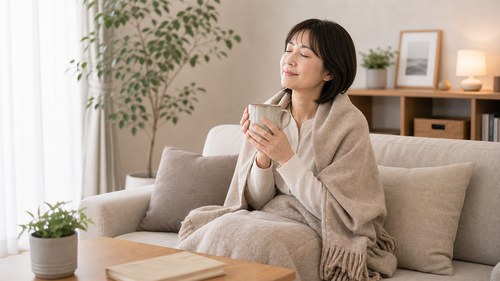 十分な休養をとる女性