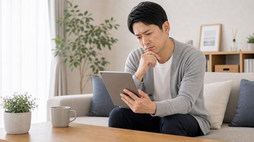 初めての整体に不安を感じる男性