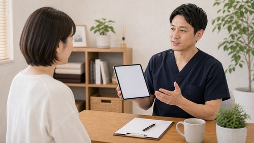 自律神経失調症について相談する様子
