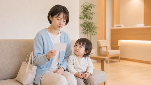 子連れ通院の不安を感じるママと子ども