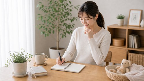自分のケアを続ける時間を考えるママ