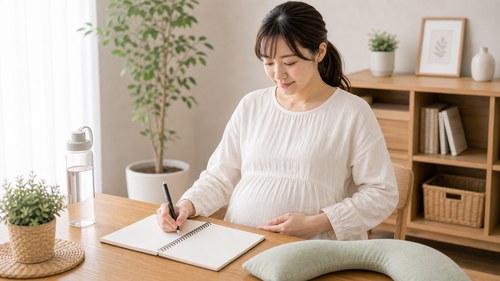 妊娠中の生活習慣を無理なく整える妊婦さん
