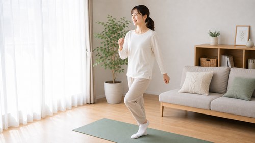 無理のない範囲で体を動かす産後の女性
