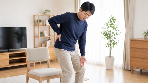 原因によって腰から脚への症状の出方が違う様子