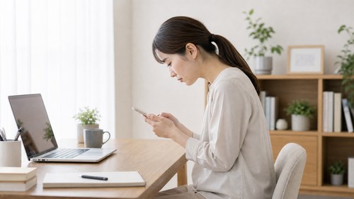スマホ姿勢によるストレートネックの原因