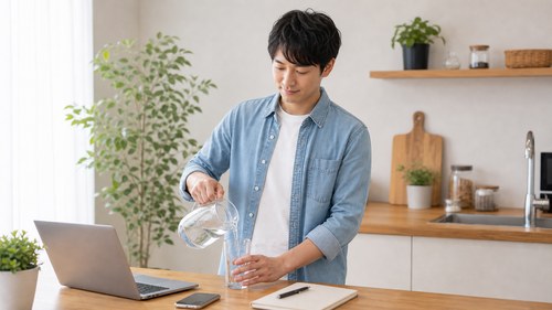 ストレートネックを防ぐ生活習慣を整える男性