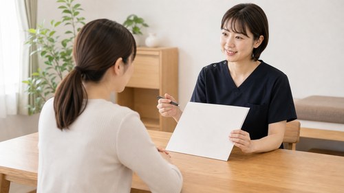 頭痛の種類について相談する様子
