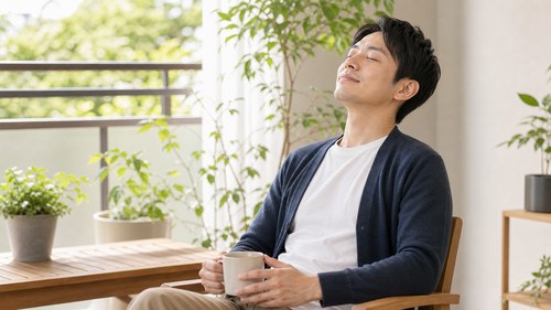 ストレスをためこまない工夫をする男性