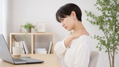 背中の張りや肩甲骨まわりの重さが気になるイメージ