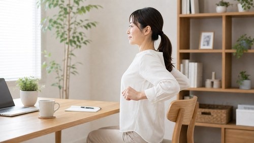 背中の張りを減らすセルフケアのイメージ