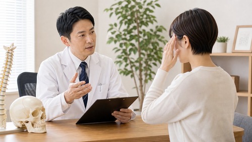 手のしびれを医療機関で確認するイメージ