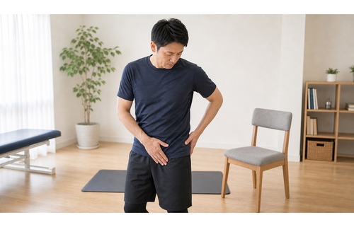 変形性股関節症で股関節の痛みを確認するイメージ