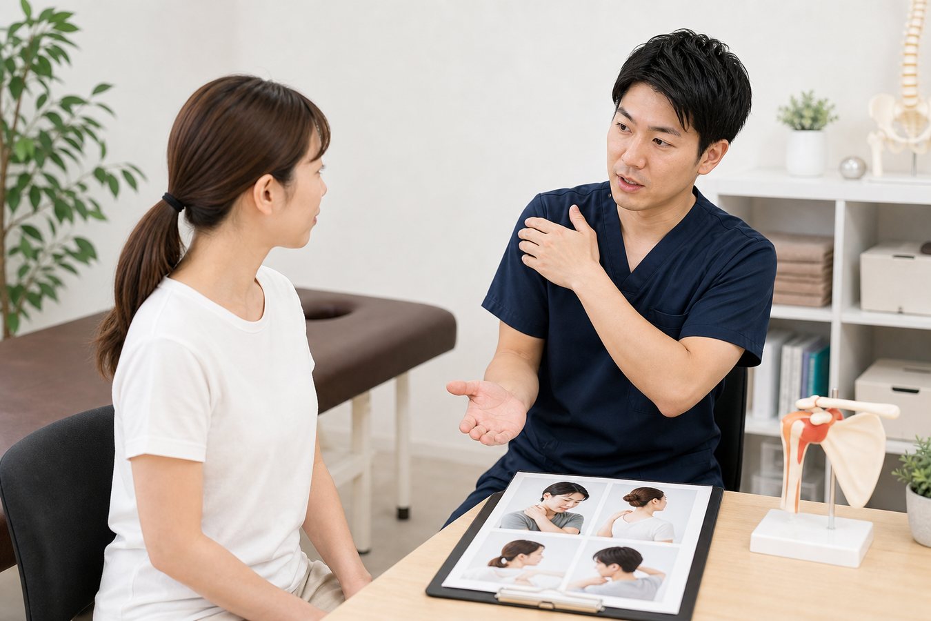 肩こりの状態を確認するイメージ