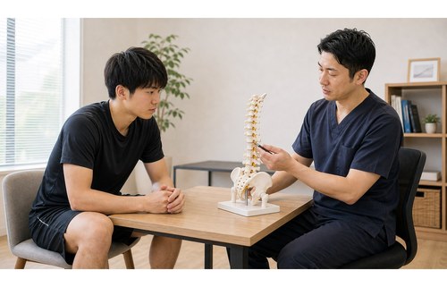 腰椎すべり症の仕組みを説明するイメージ