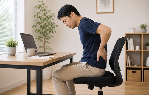 腰椎すべり症で起こりやすい腰と脚の症状イメージ