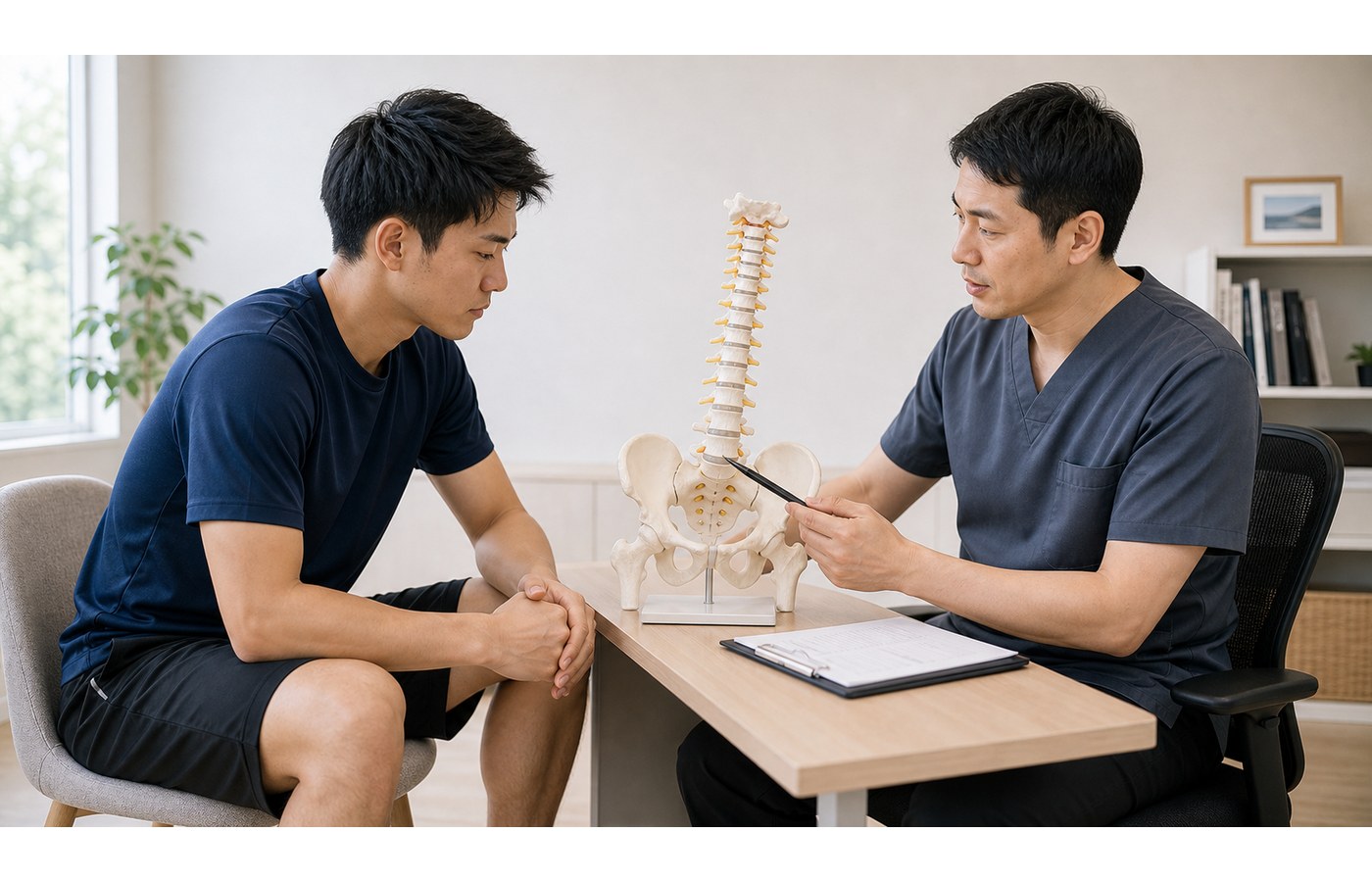 腰痛で早めに医療機関へ相談するイメージ