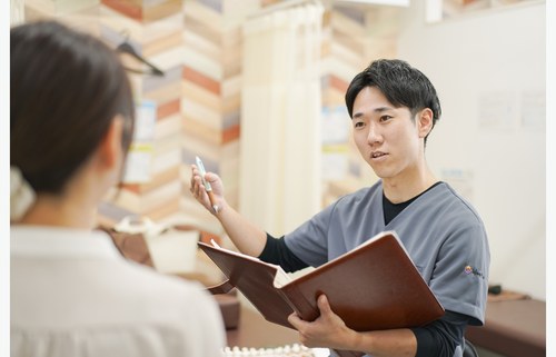 CUREPRO六町店で巻き肩の状態を相談するイメージ