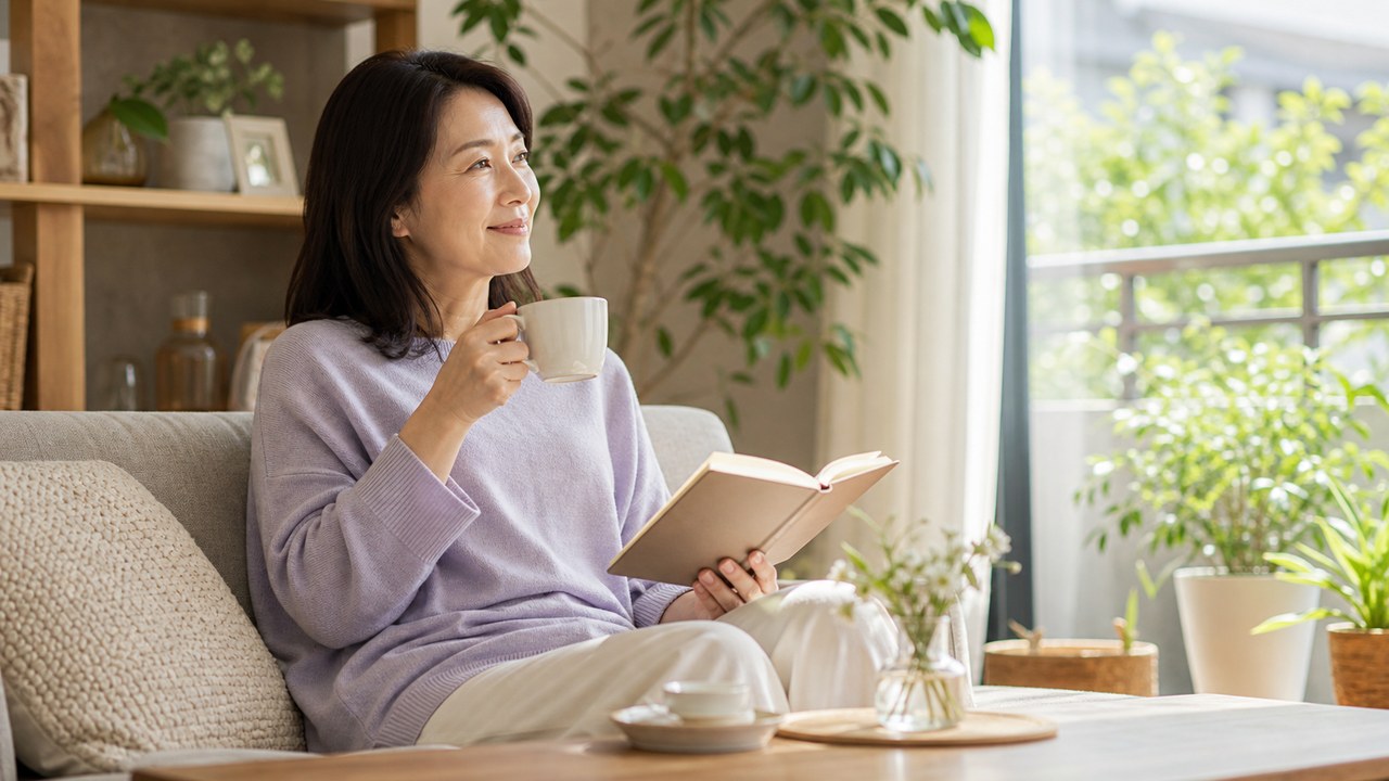 更年期の時期に自分をいたわるイメージ