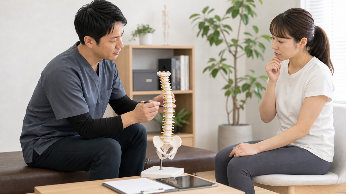 首や背中の症状を相談するイメージ