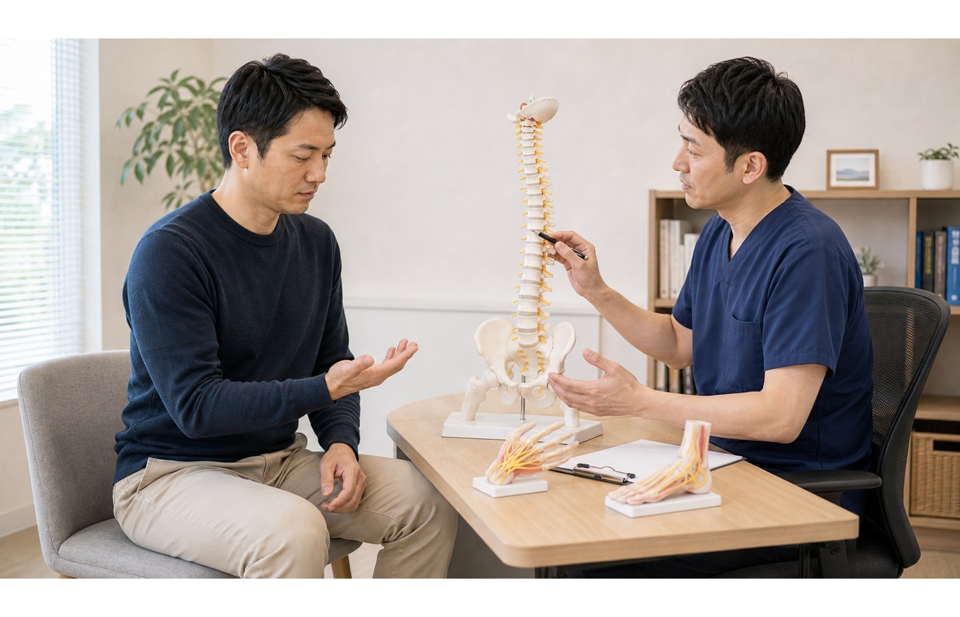 神経の圧迫や血流の問題を説明するイメージ