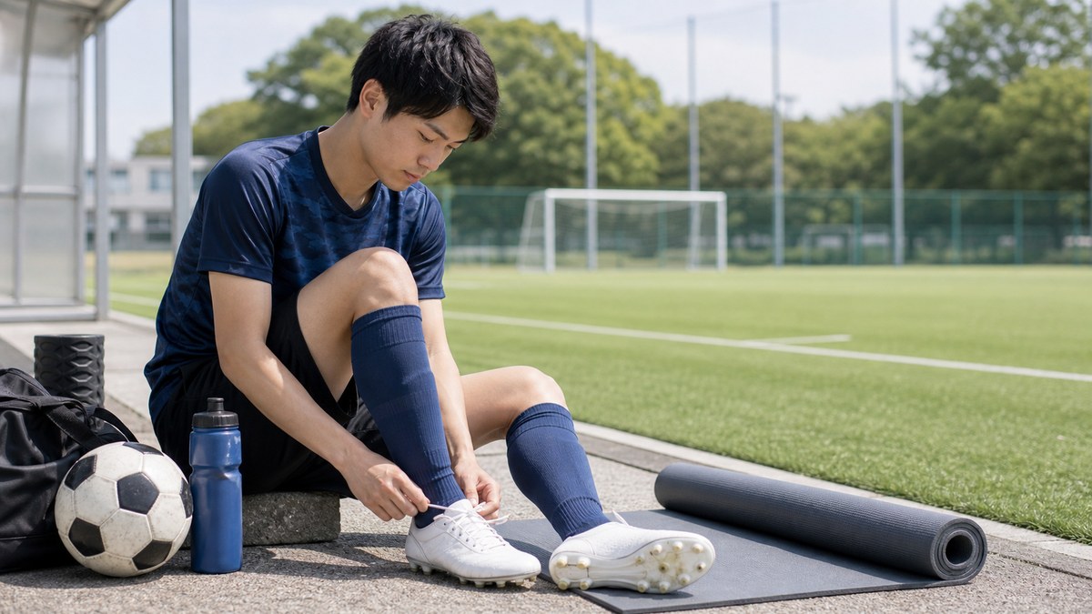 お皿の下の痛みを確認するイメージ