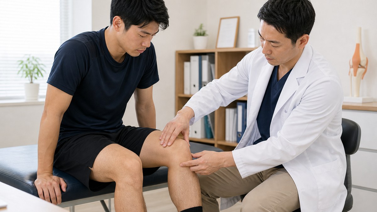 膝の痛みで医療機関へ相談するイメージ