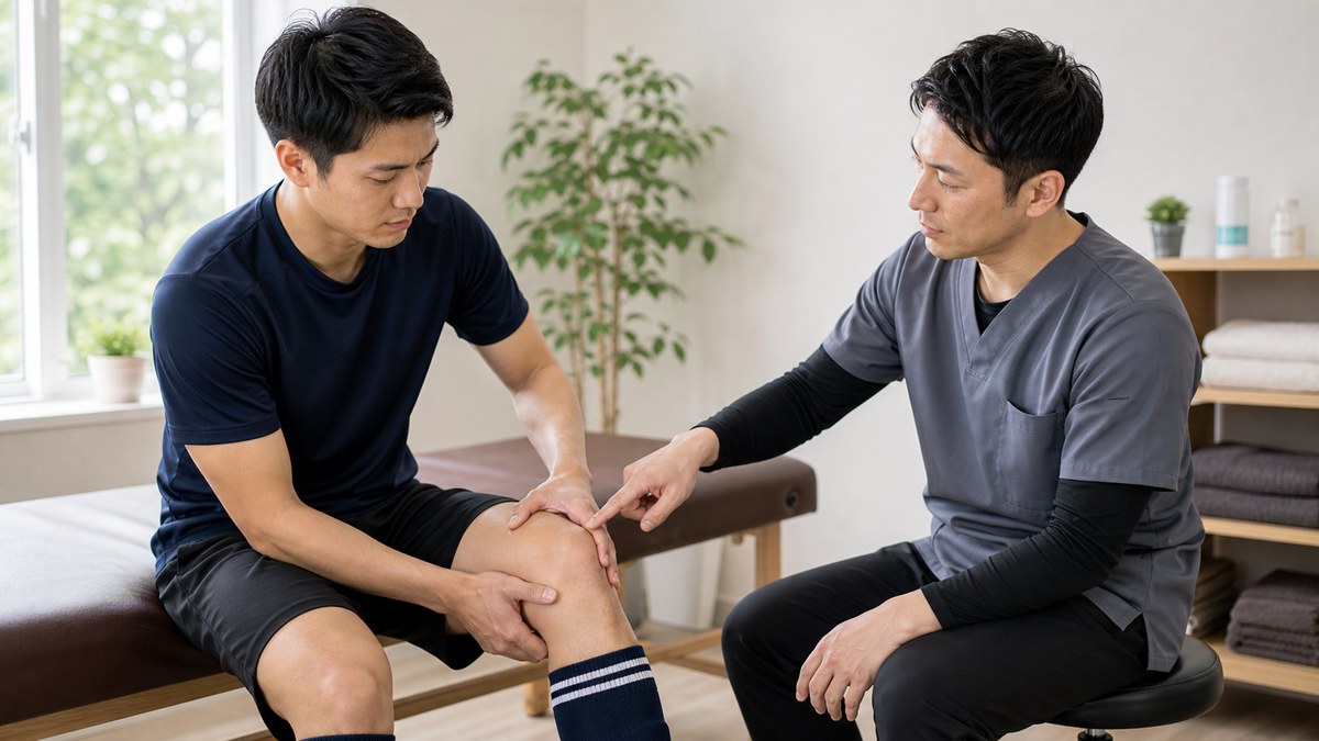 膝蓋腱炎で練習量や負担を相談するイメージ