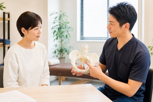 日常姿勢が骨盤に負担をかけるイメージ
