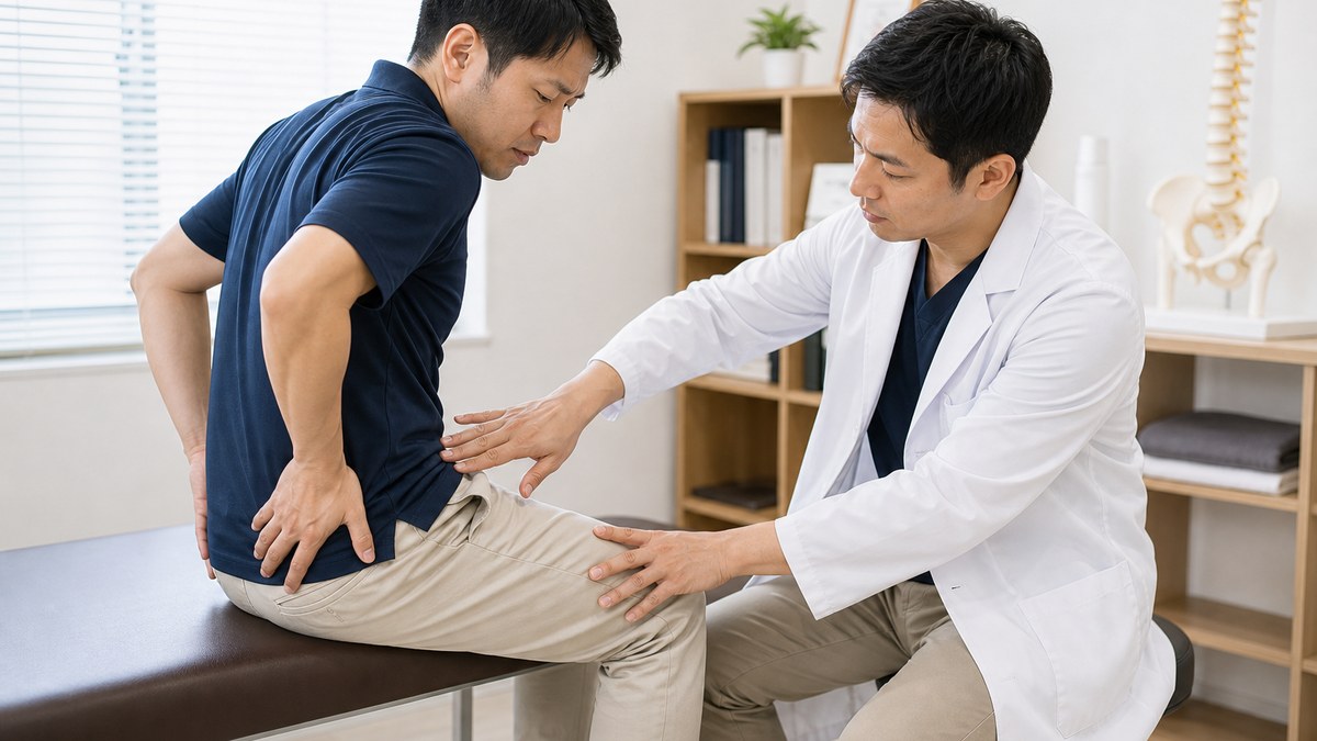 お尻と脚の痛みで医療機関へ相談したいサインを確認するイメージ