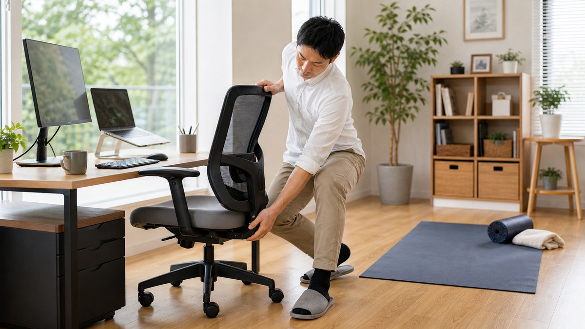 座る環境を整えてお尻の負担を減らすイメージ