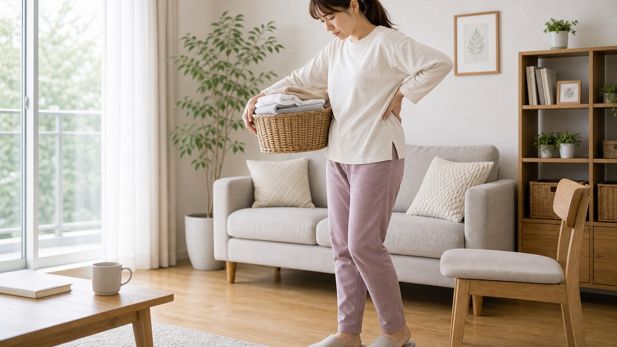 産後腰痛が続く理由を確認するイメージ
