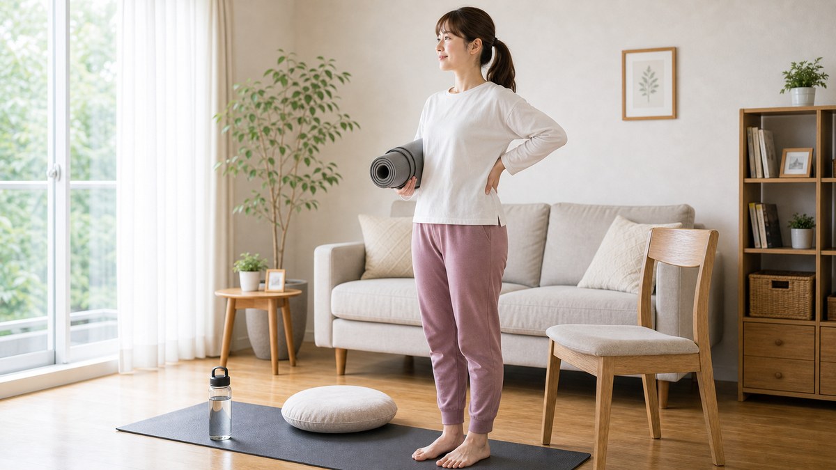 産後の腰まわりの生活動作を見直すイメージ