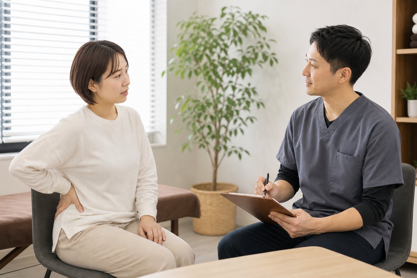 恥骨痛の仕組みを説明するイメージ